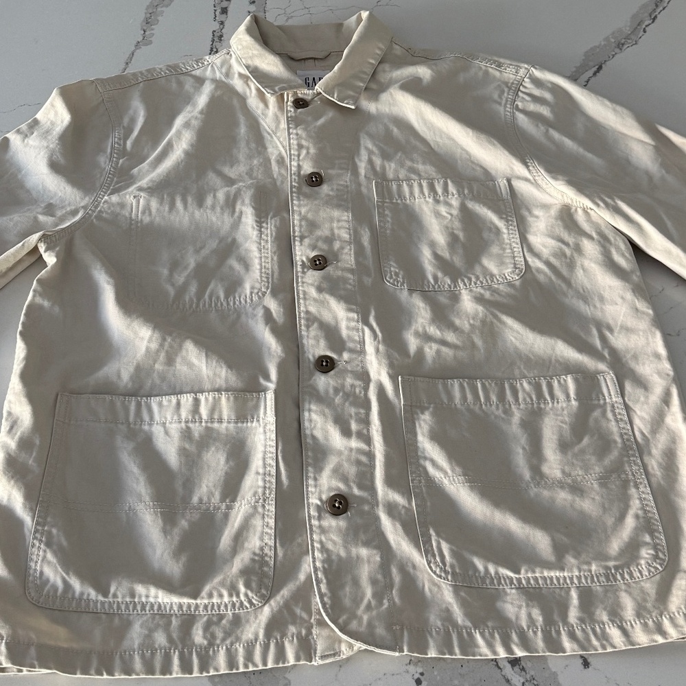 GAP Chore Coat/Jacket Off White Large